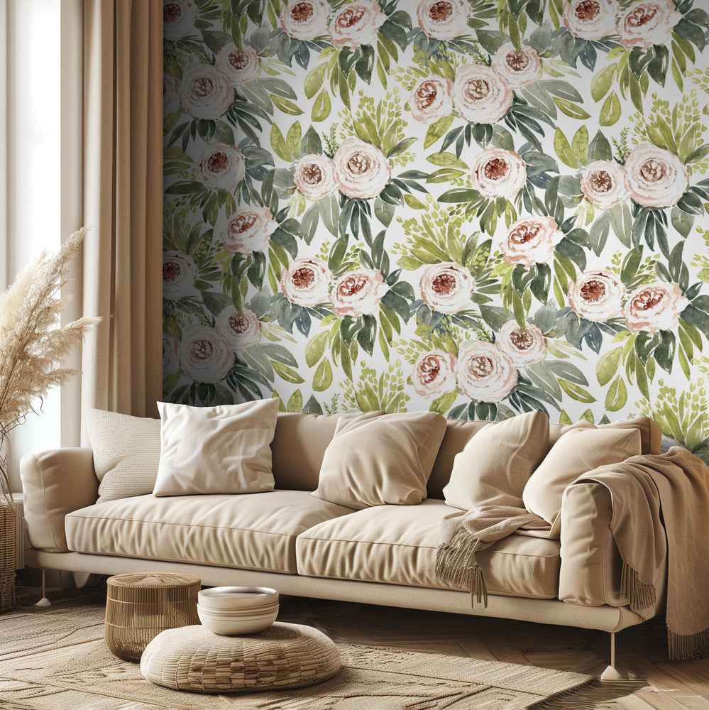 Ananada watercolor botanical pattern | Wallpaper