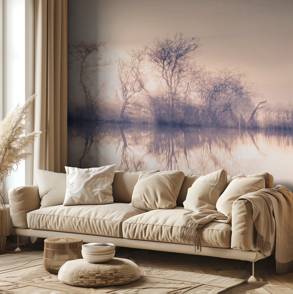 Kalter Morgen am Teich | Fototapeten