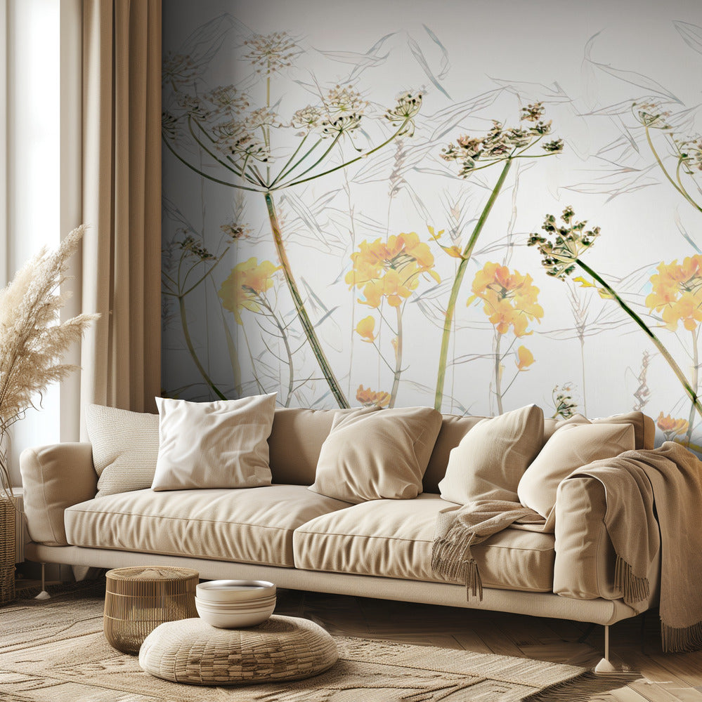 Arte de flores de primavera | Papel Pintado Fotográfico