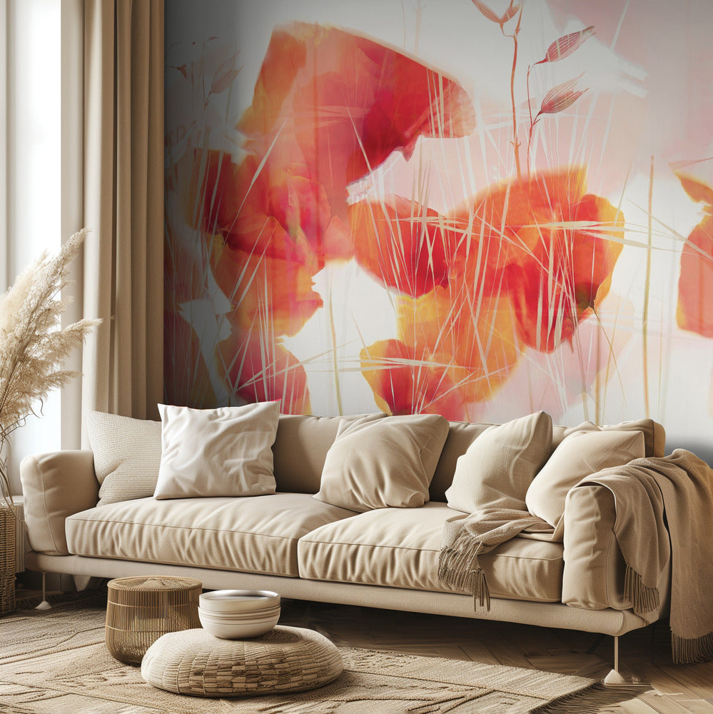 Modern poppies | Wallpaper