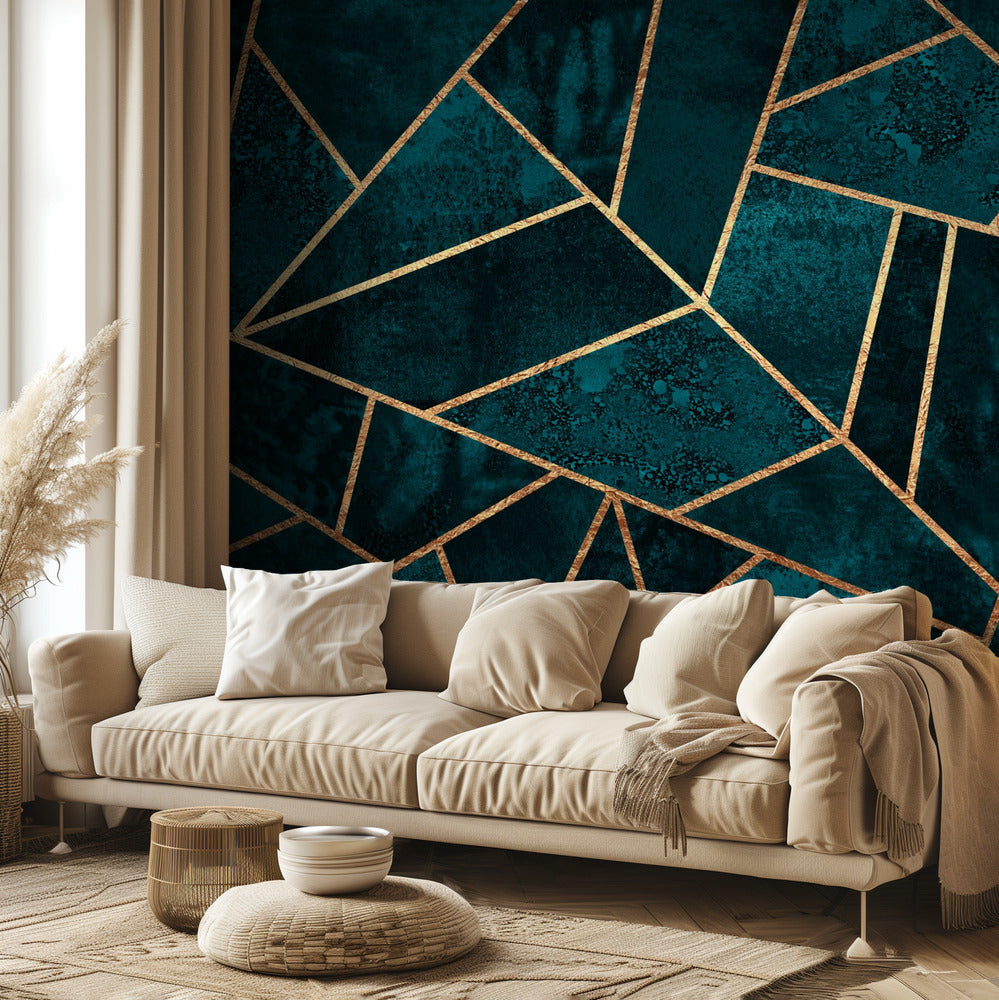 Głęboki turkusowy kamień | Fototapeta