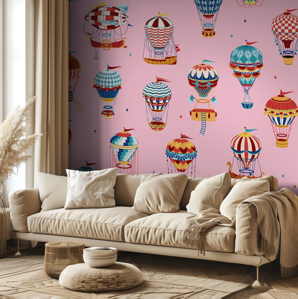 Ylös, ylös ja pois_Pink | Valokuvatapetit