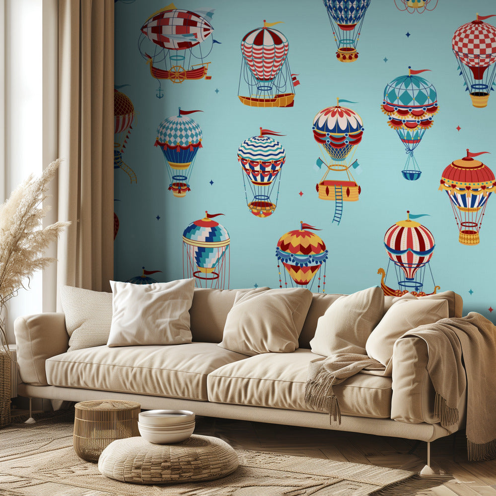 Up,Up and Away_Teal | Wallpaper
