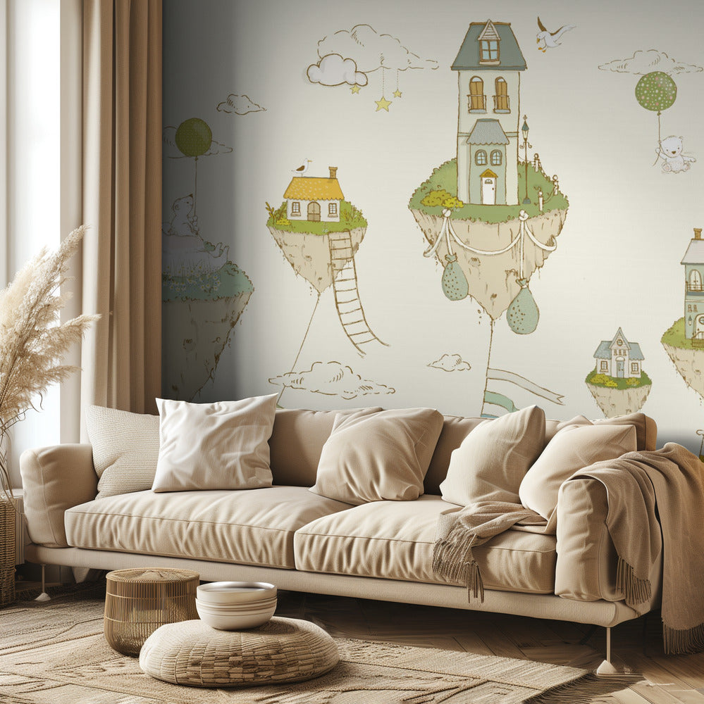 Floating Islands_Cream | Wallpaper