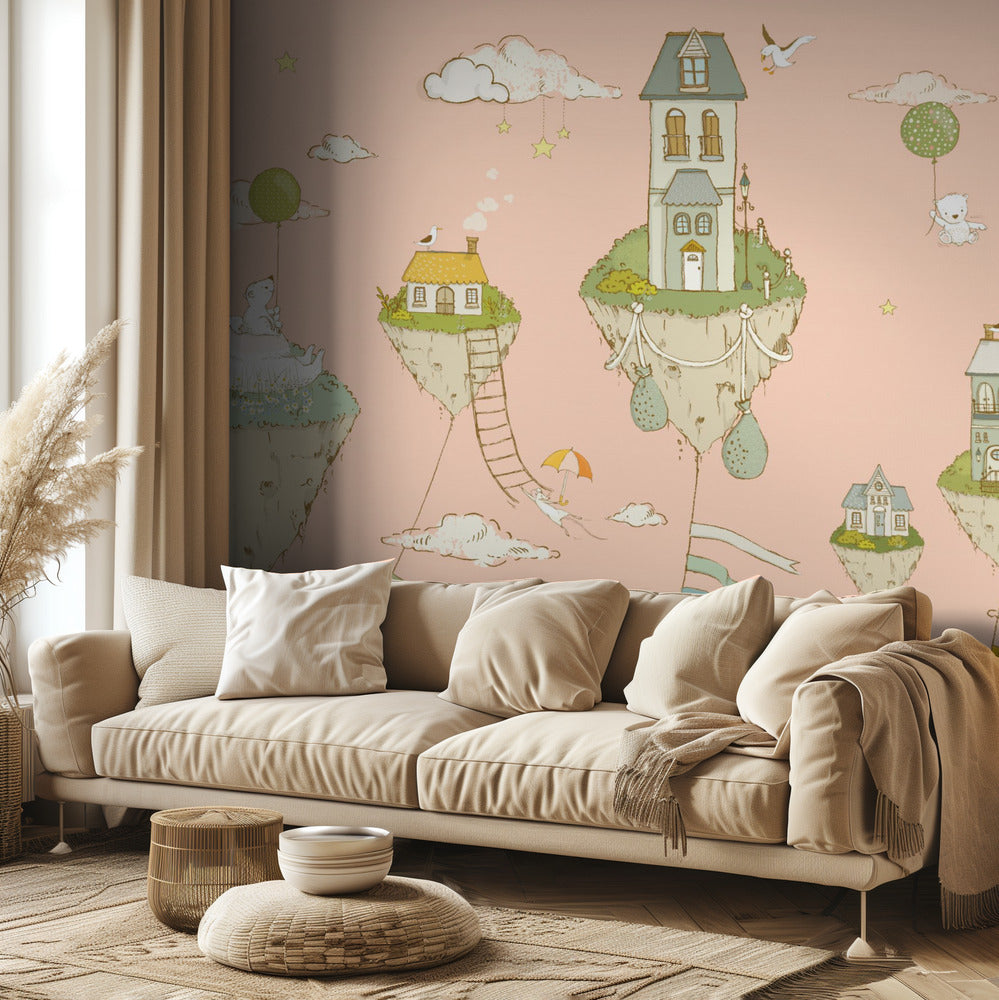 Floating Islands_Peachy | Wallpaper
