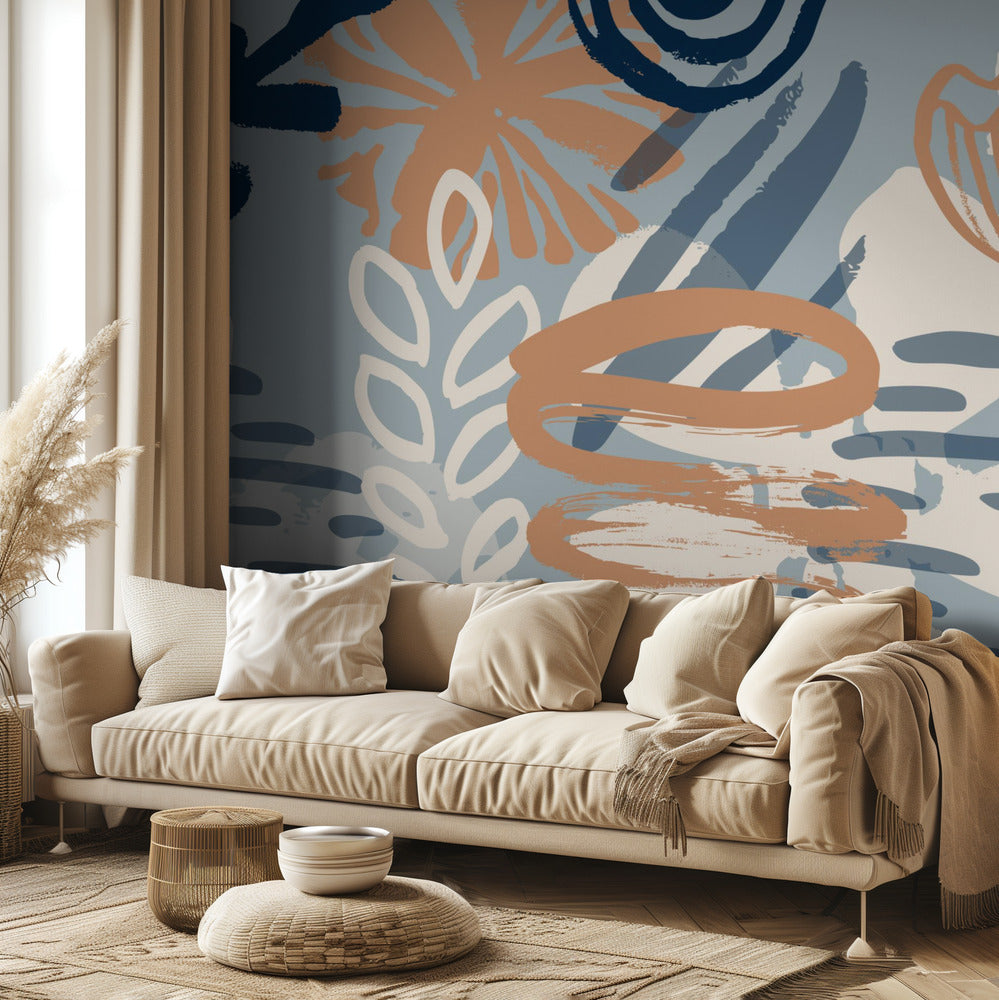 Scandia Herb_Bleu | Papier Peint Photo