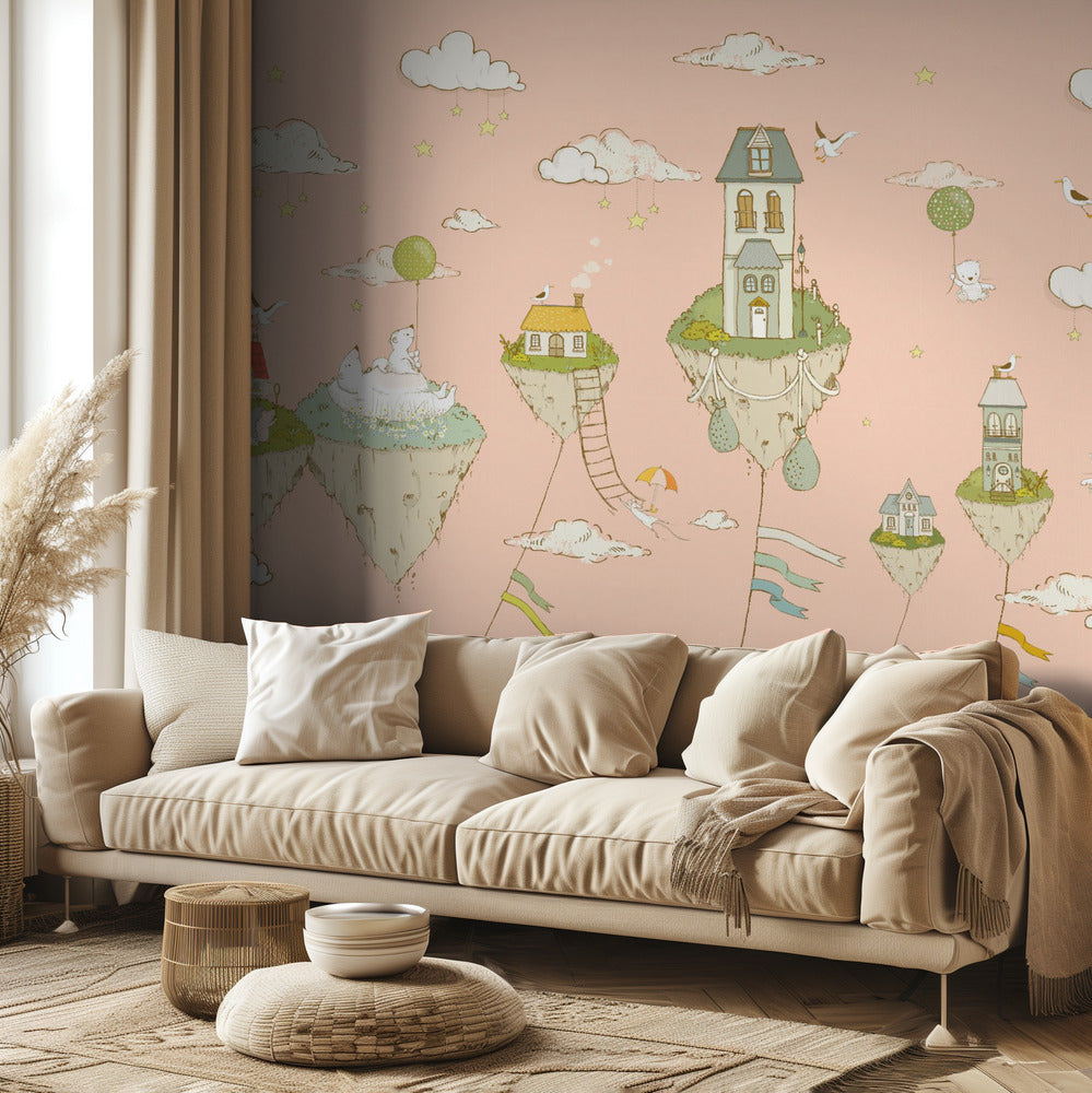 Floating Islands_Peachy | Wallpaper