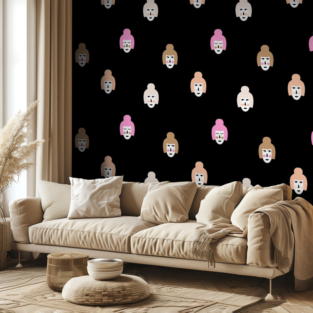 Faces (pattern design) | Wallpaper