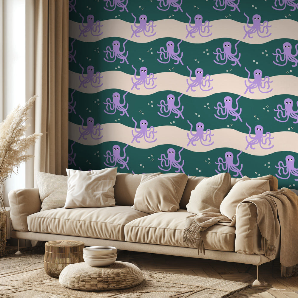 Pulpo (diseño de patrón) | Papel Pintado Fotográfico