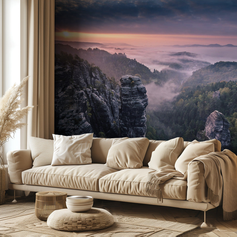 Auringonnousu kallioilla | Valokuvatapetit