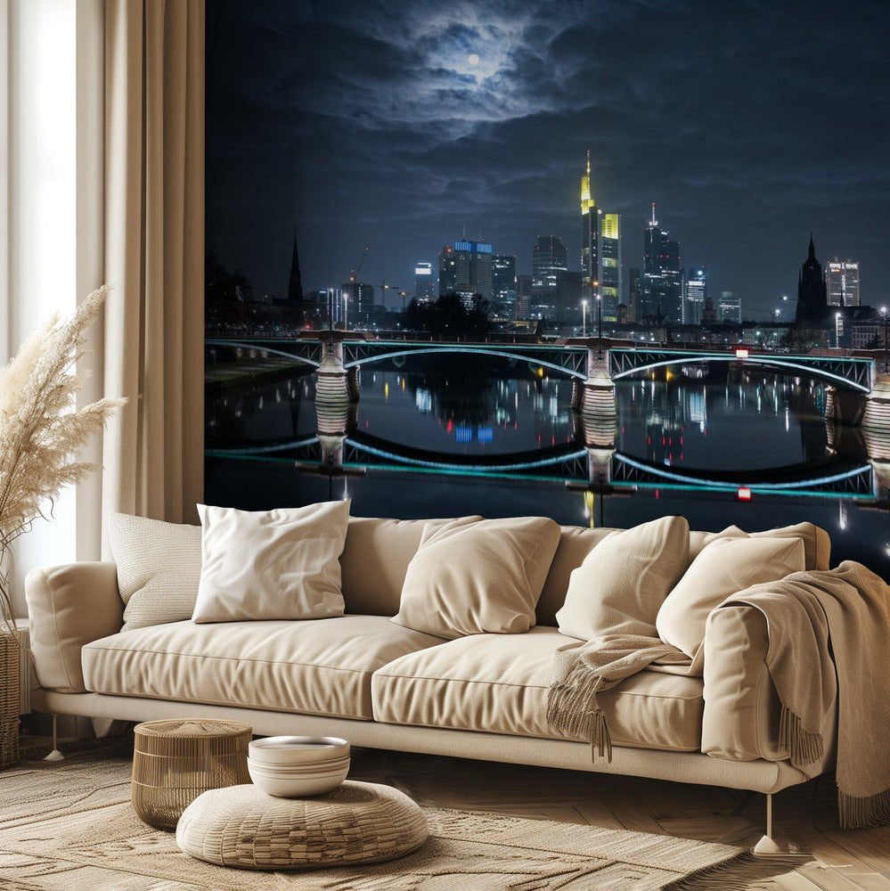 Frankfurt w pełni księżyca | Fototapeta
