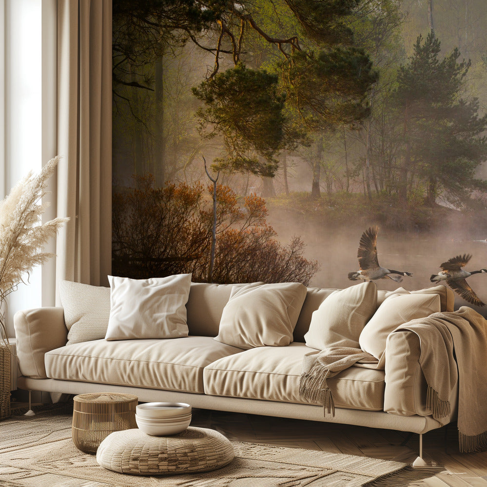 Pelea de gansos Papel Pintado Fotográfico