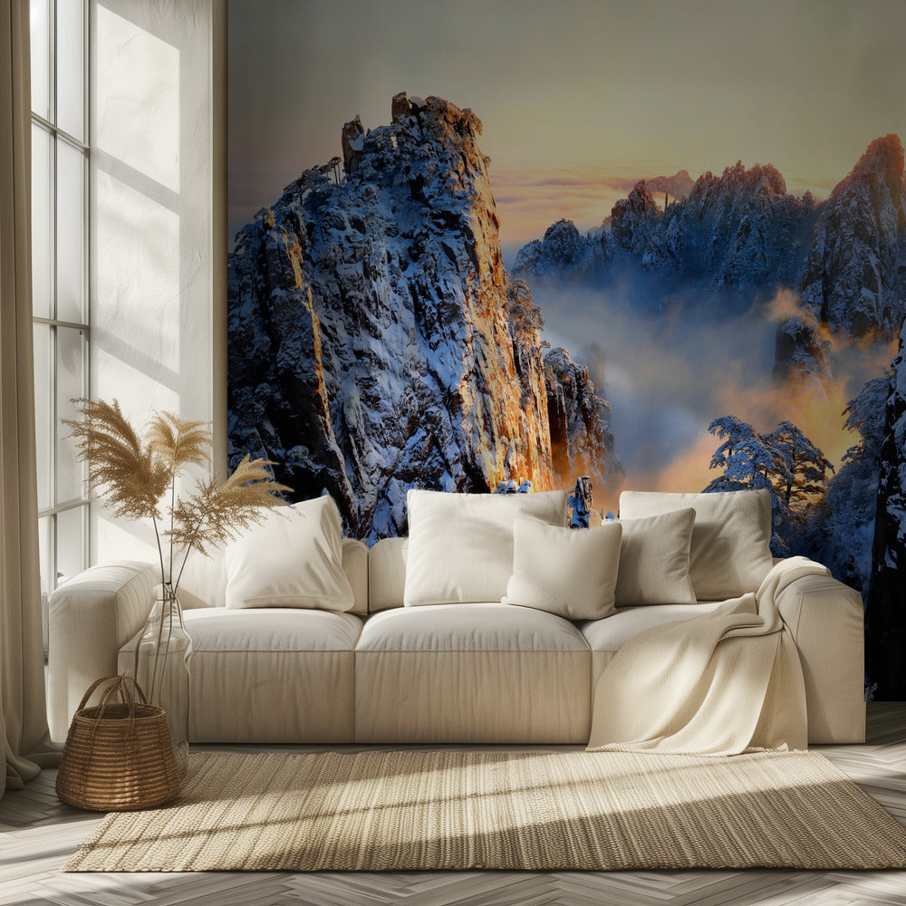 Auringonnousu Huang Shan -vuorella | Valokuvatapetit