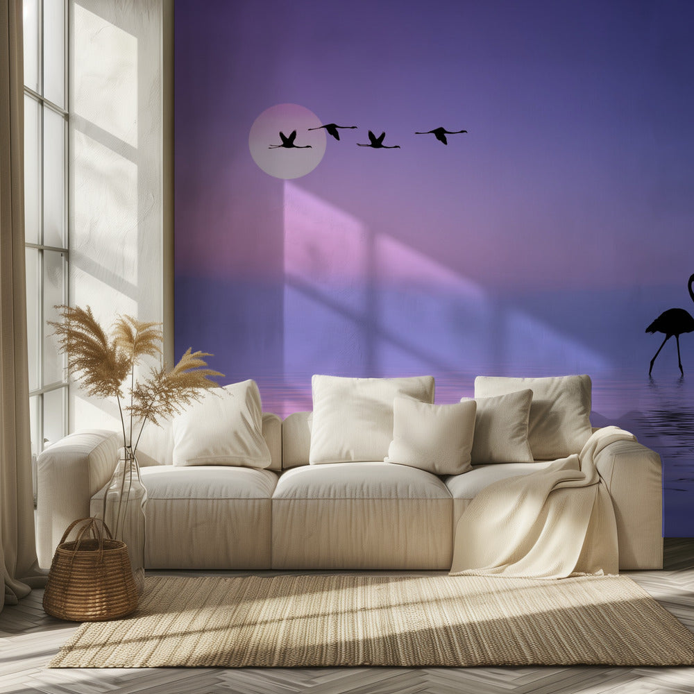 Lentävä flamingo | Valokuvatapetit