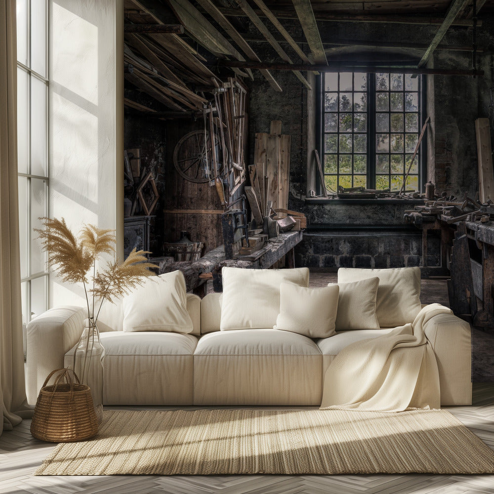 El taller del carpintero | Papel Pintado Fotográfico