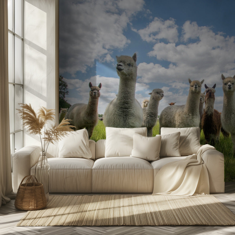 Lähetä alpakoiden koti! Valokuvatapetit