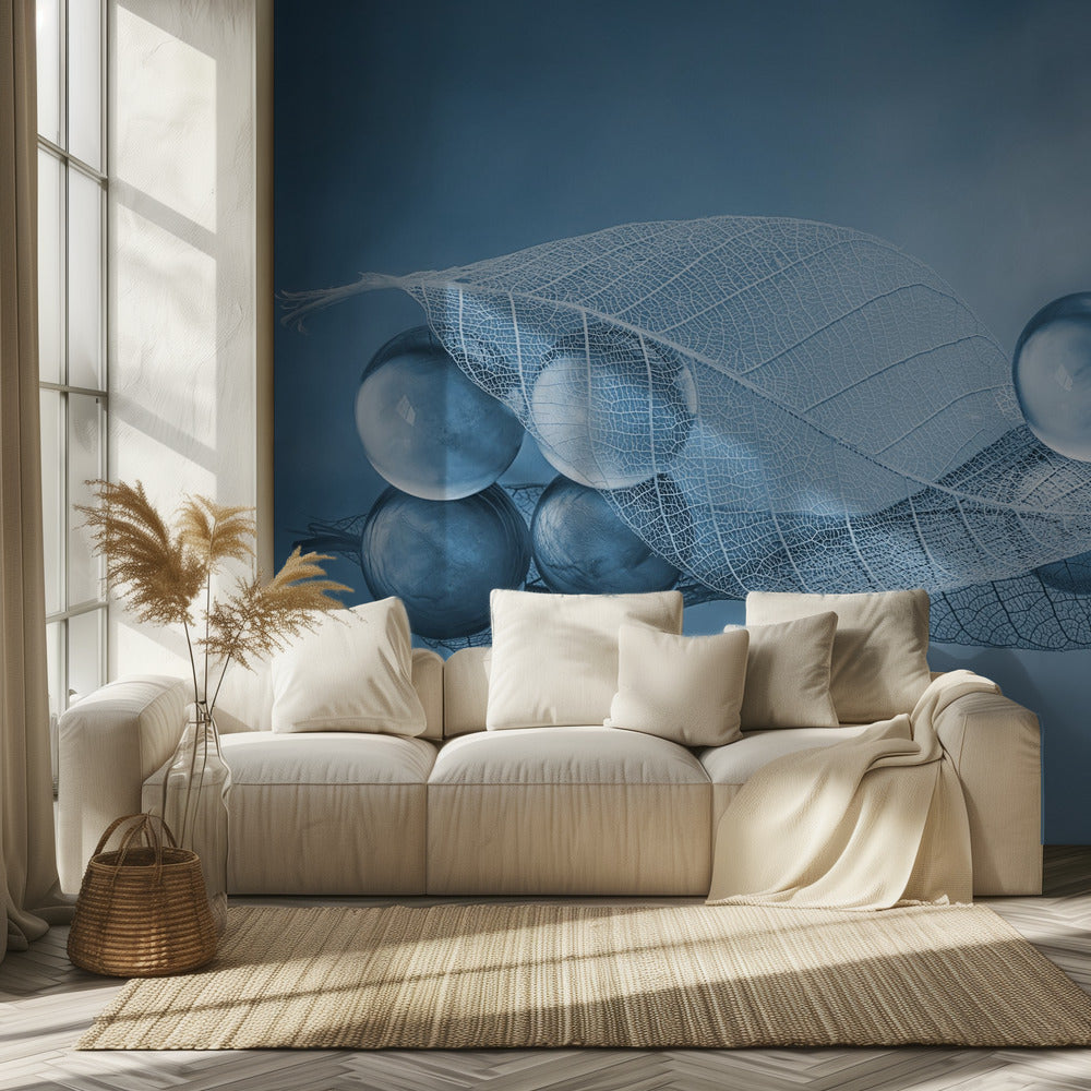 Kuiva lehti ja kuplat | Valokuvatapetit