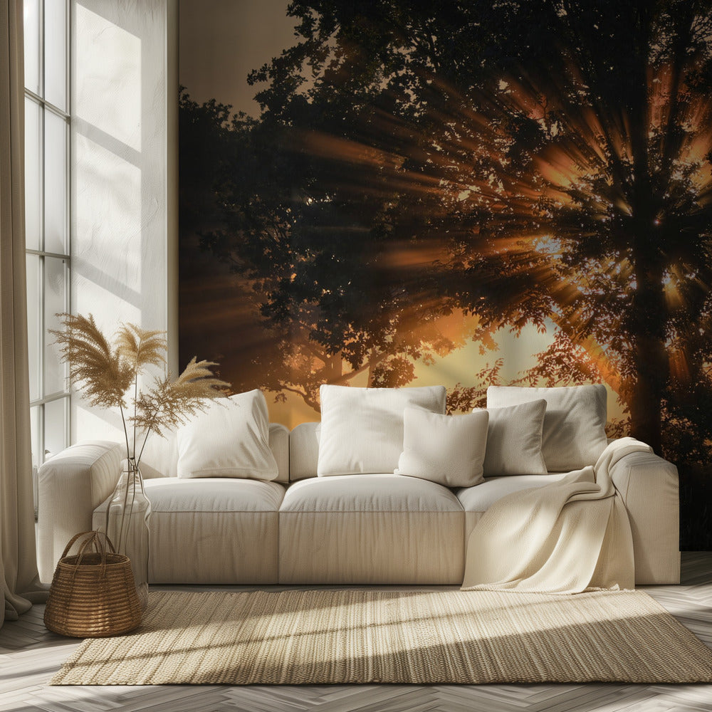 Brennender Baum | Fototapeten