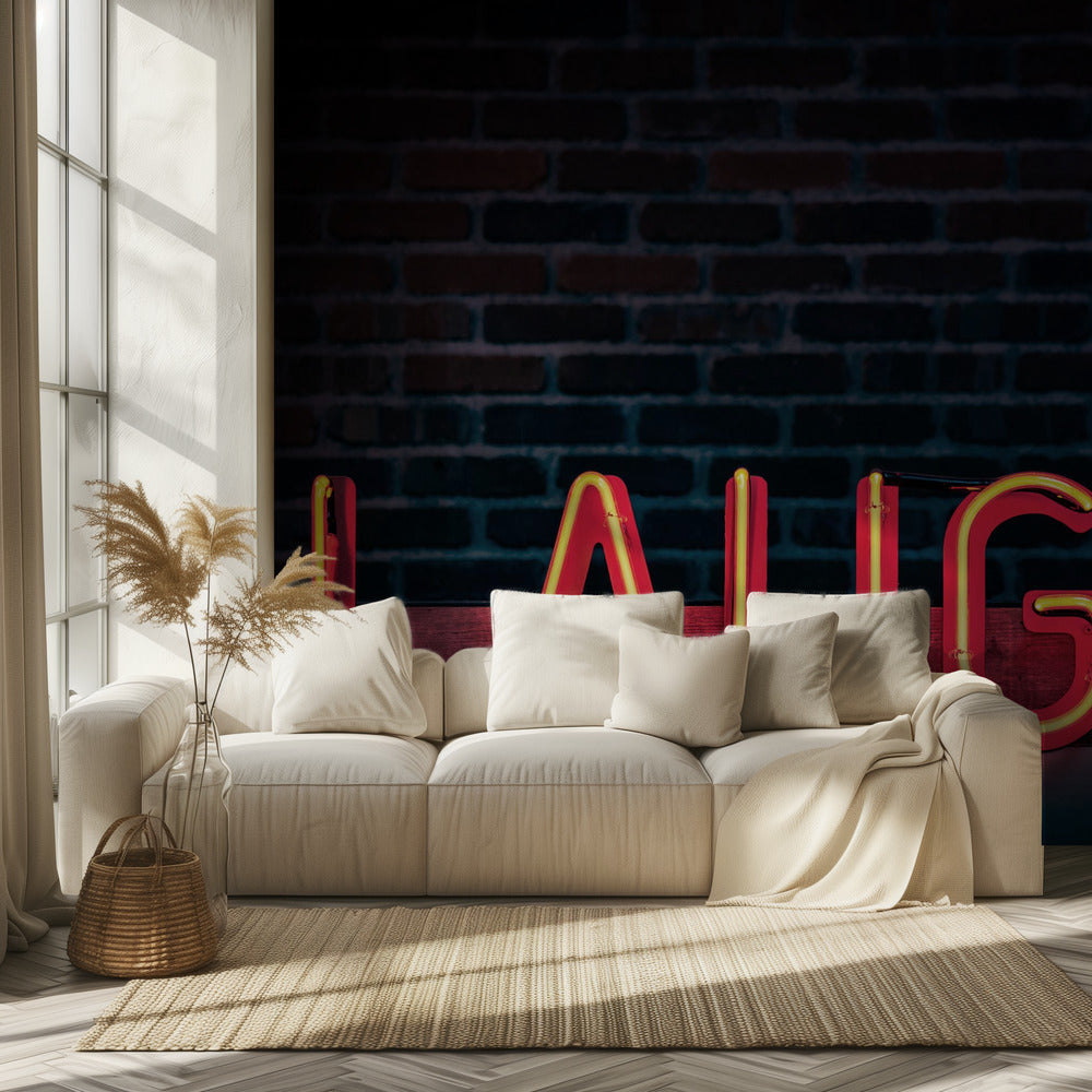 Nauraa neonissa | Valokuvatapetit