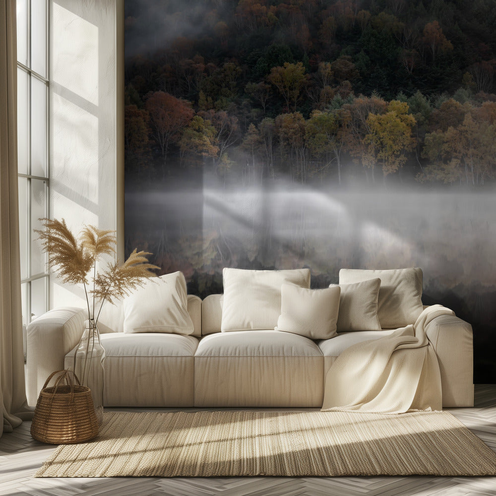 The mystical pond in the autumn | Wallpaper