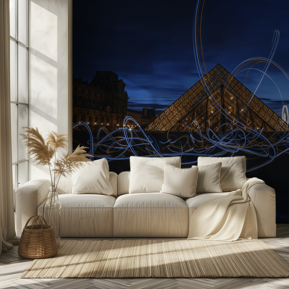 Light painting at Louvre Museum | Wallpaper