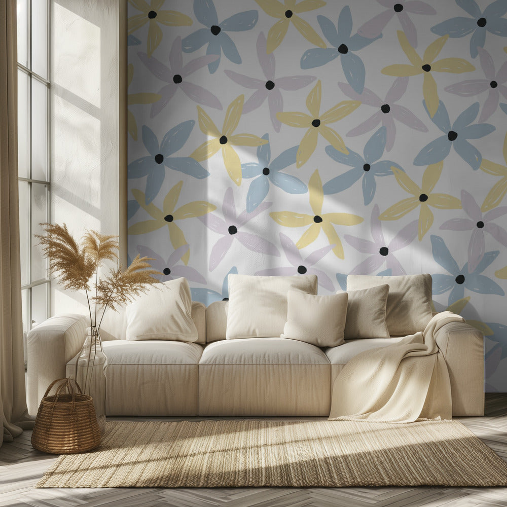 Kolorowe, wesołe kwiaty | Fototapeta