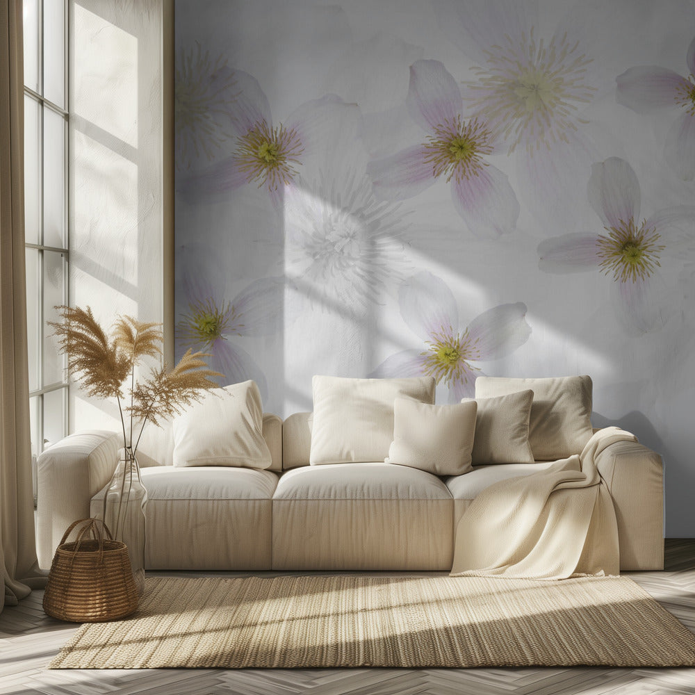 Arte de clemátide | Papel Pintado Fotográfico