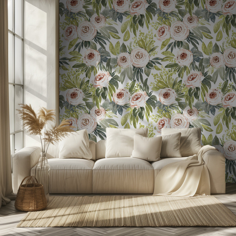 Ananada watercolor botanical pattern | Wallpaper