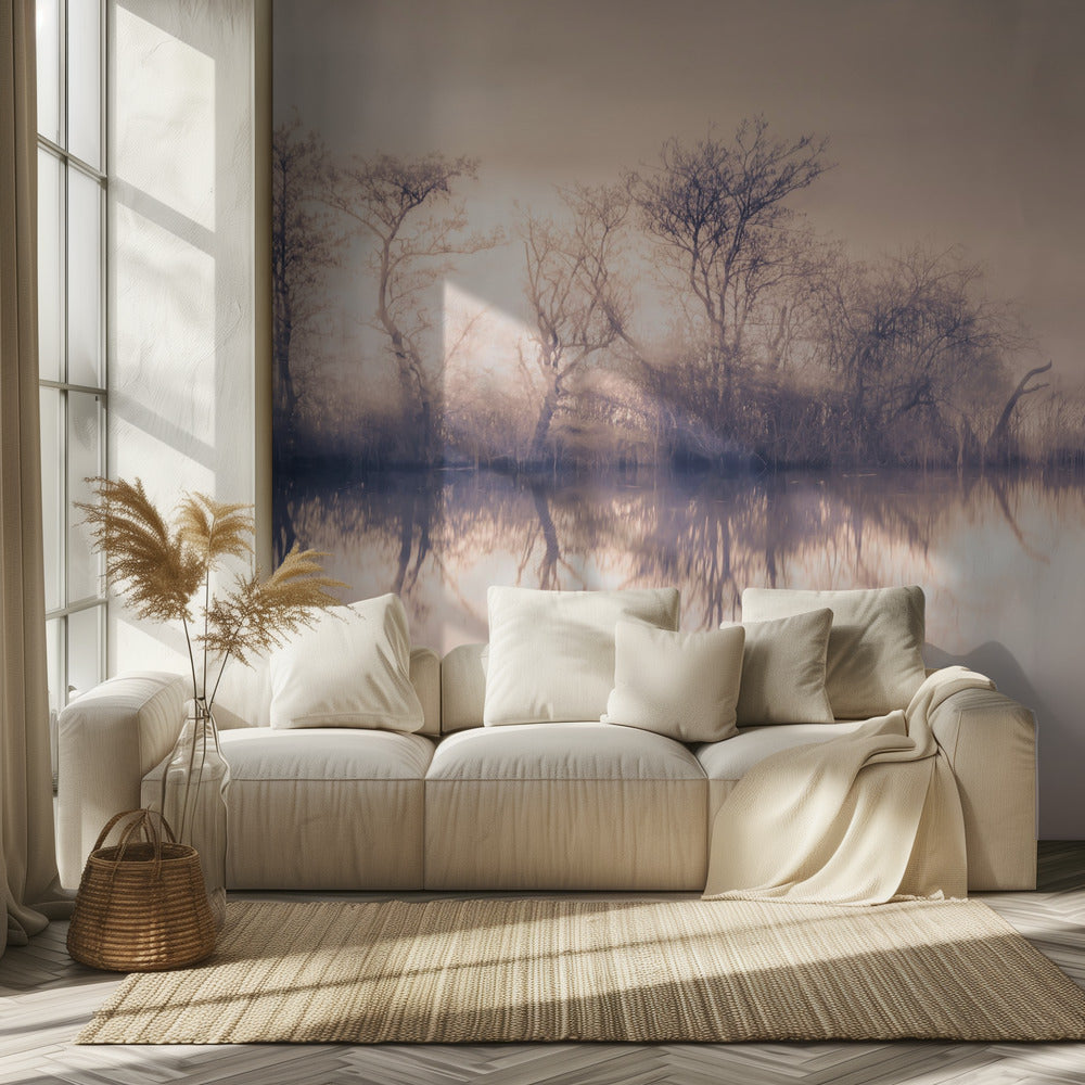 Kalter Morgen am Teich | Fototapeten