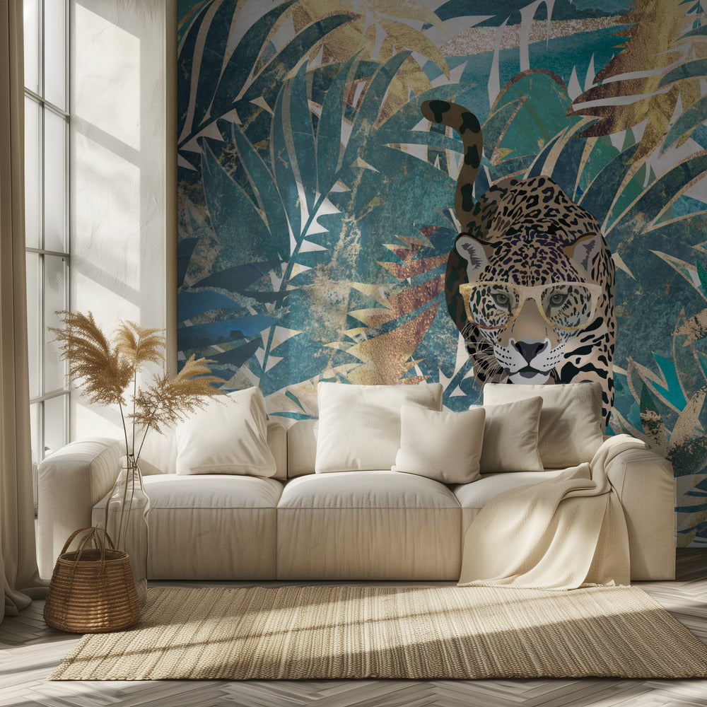 Jaguar Jungle Landscape Mural | Wallpaper