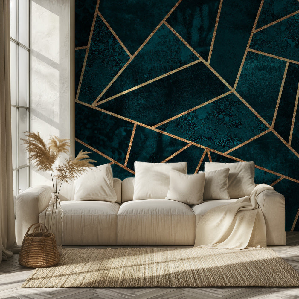 Głęboki turkusowy kamień | Fototapeta