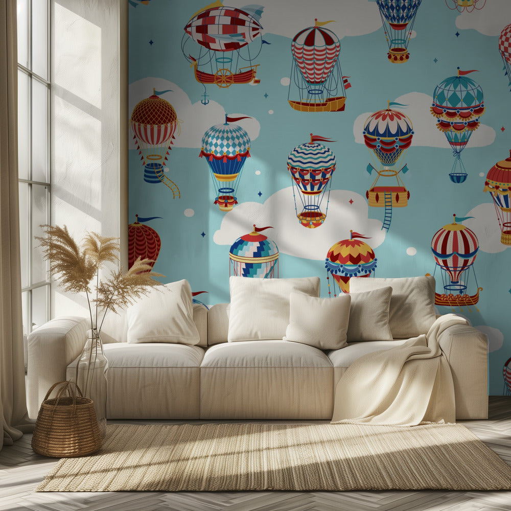 Pilvissä ylhäällä_Sinivihreä | Valokuvatapetit