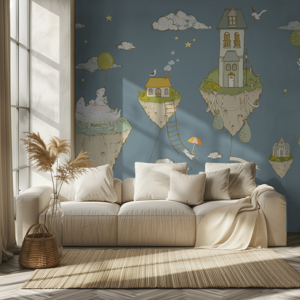 Floating Islands_NightBlue | Wallpaper