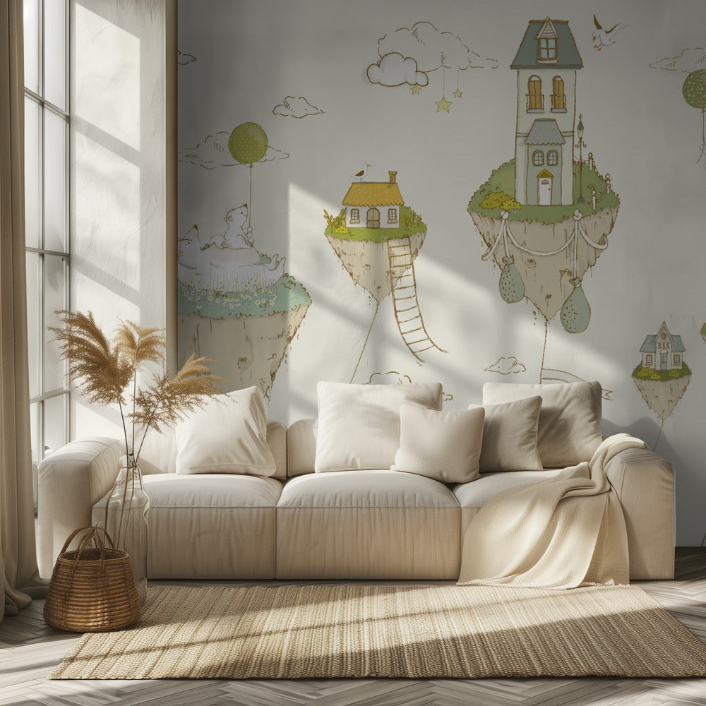 Floating Islands_Cream | Wallpaper