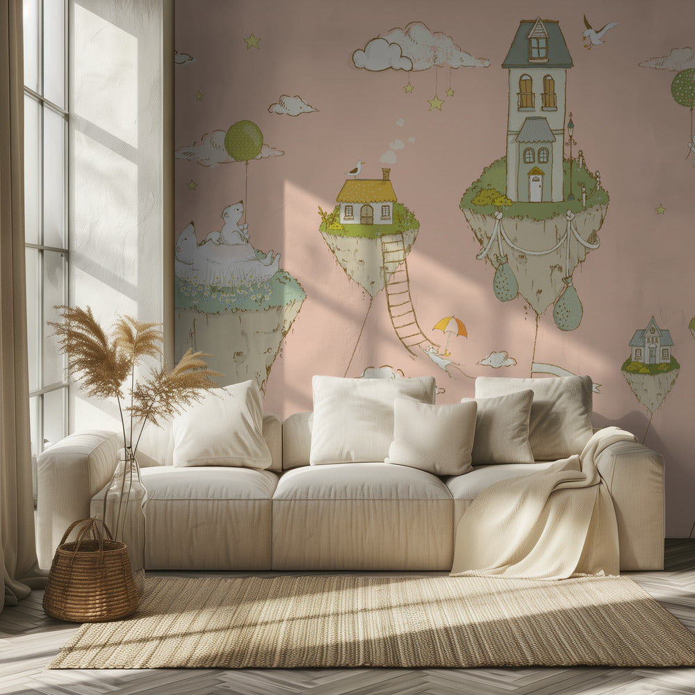 Floating Islands_Peachy | Wallpaper