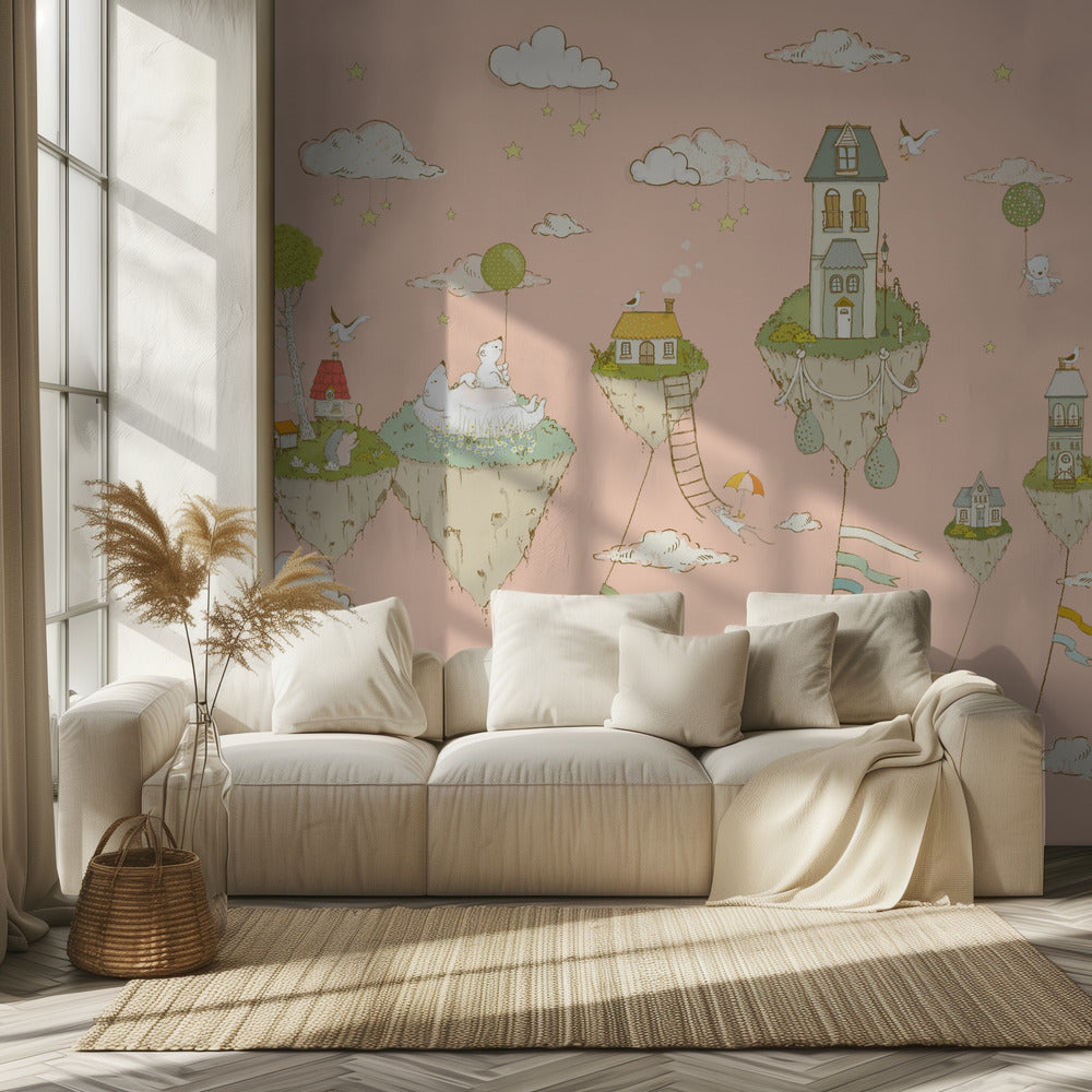 Floating Islands_Peachy | Wallpaper