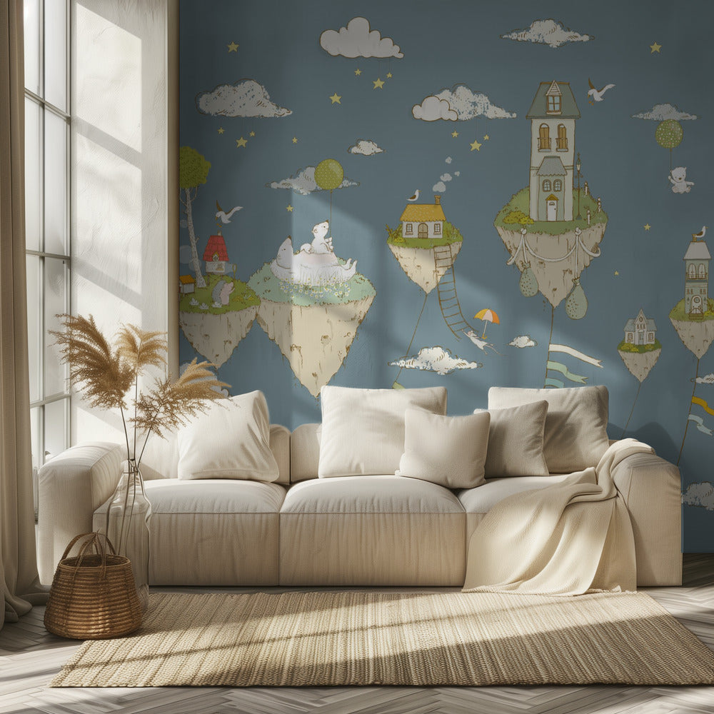 Floating Islands_NightBlue | Wallpaper