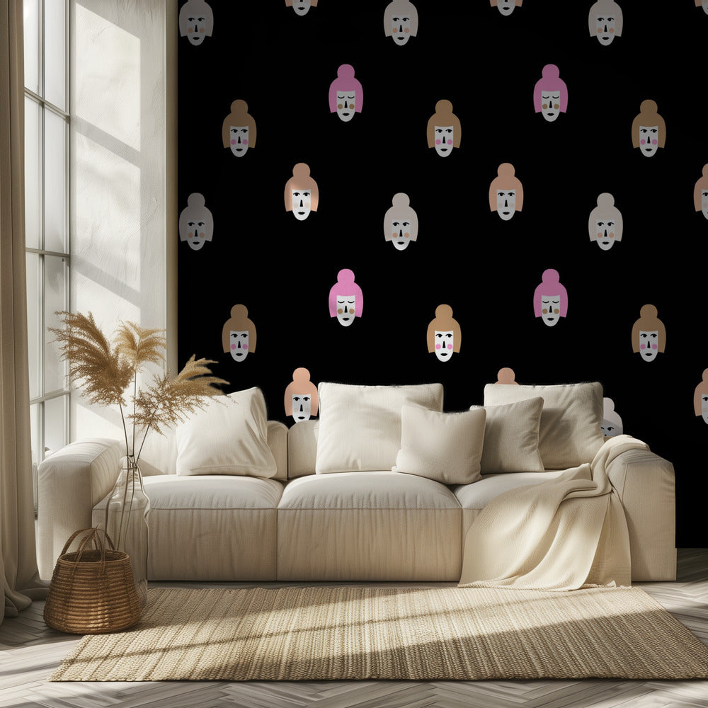 Faces (pattern design) | Wallpaper