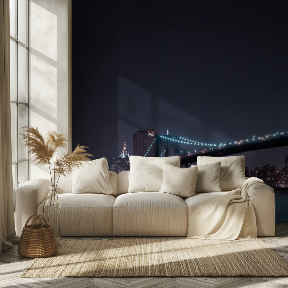 Horizonte de Manhattan y Puente de Brooklyn | Papel Pintado Fotográfico