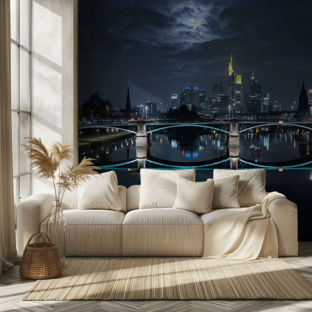 Frankfurt w pełni księżyca | Fototapeta