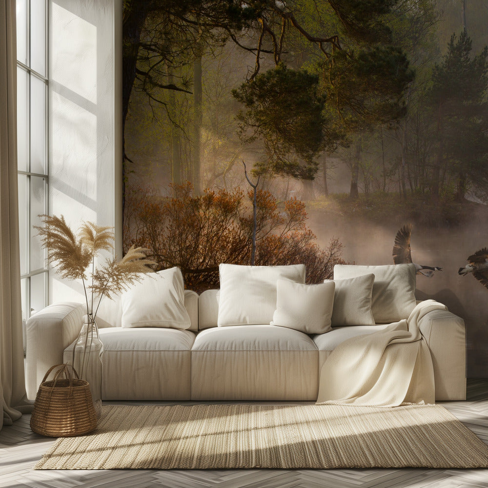 Pelea de gansos Papel Pintado Fotográfico