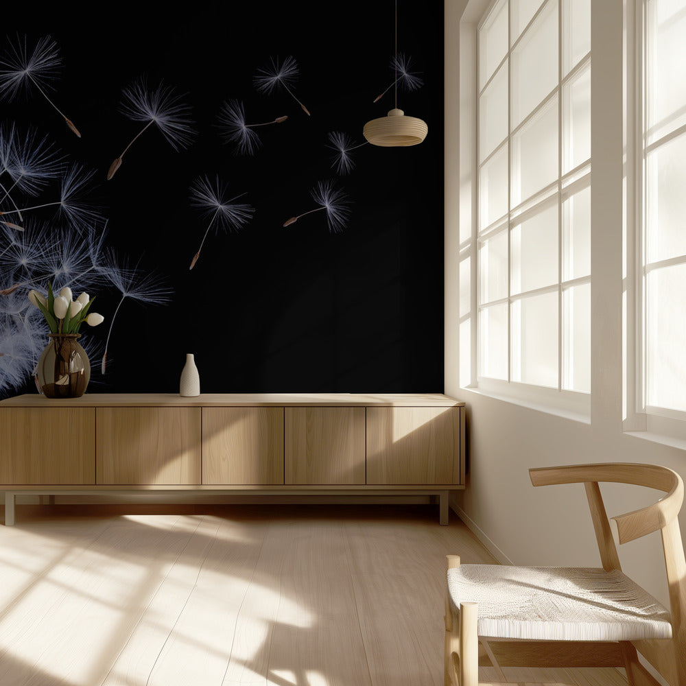 Diente de león soplando | Papel Pintado Fotográfico