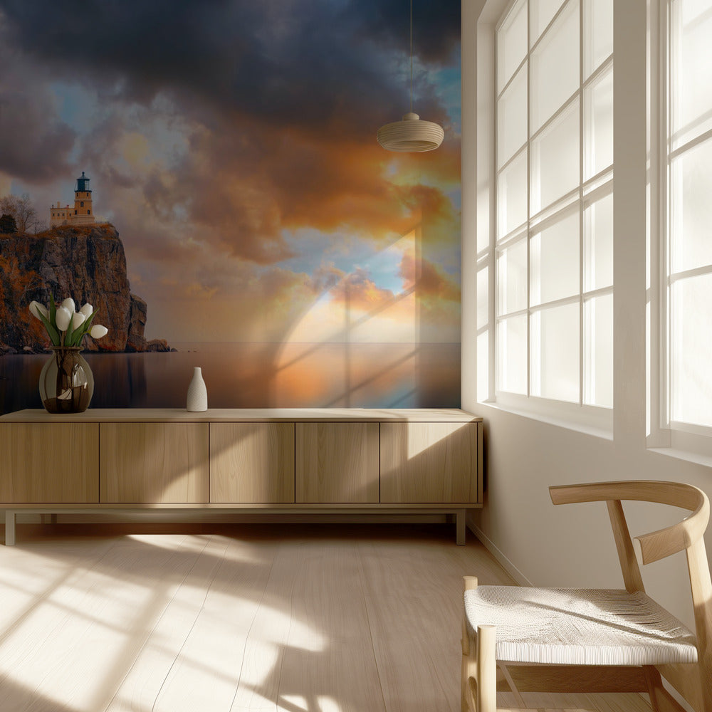 Pilvinen päivä Split Rockin majakalla | Valokuvatapetit