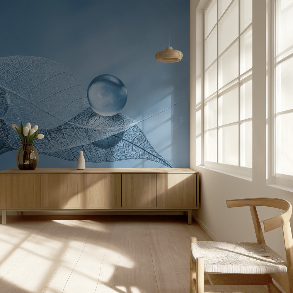 Kuiva lehti ja kuplat | Valokuvatapetit