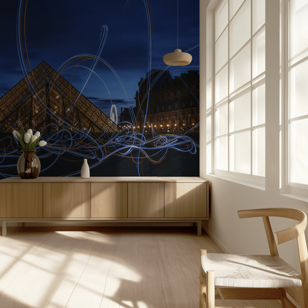 Lichtmalerei im Louvre-Museum | Fototapeten
