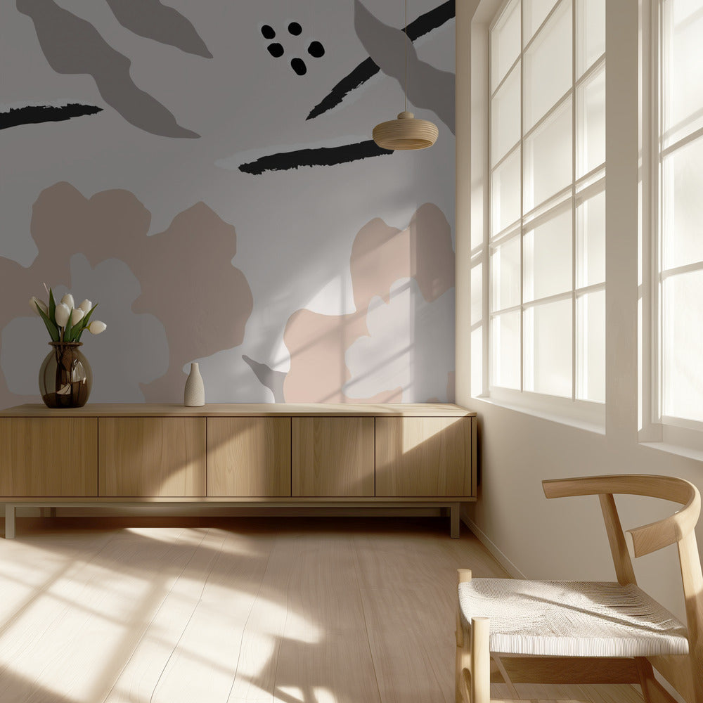 Flores y lineas | Papel Pintado Fotográfico