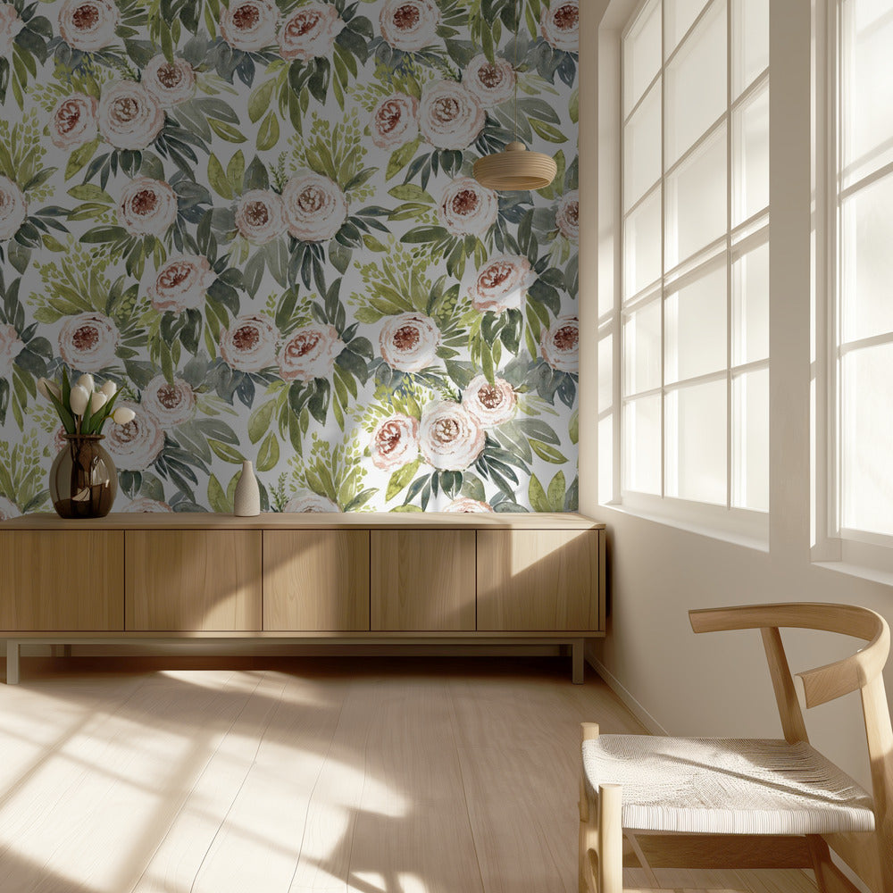 Patrón botánico de acuarela Ananada | Papel Pintado Fotográfico