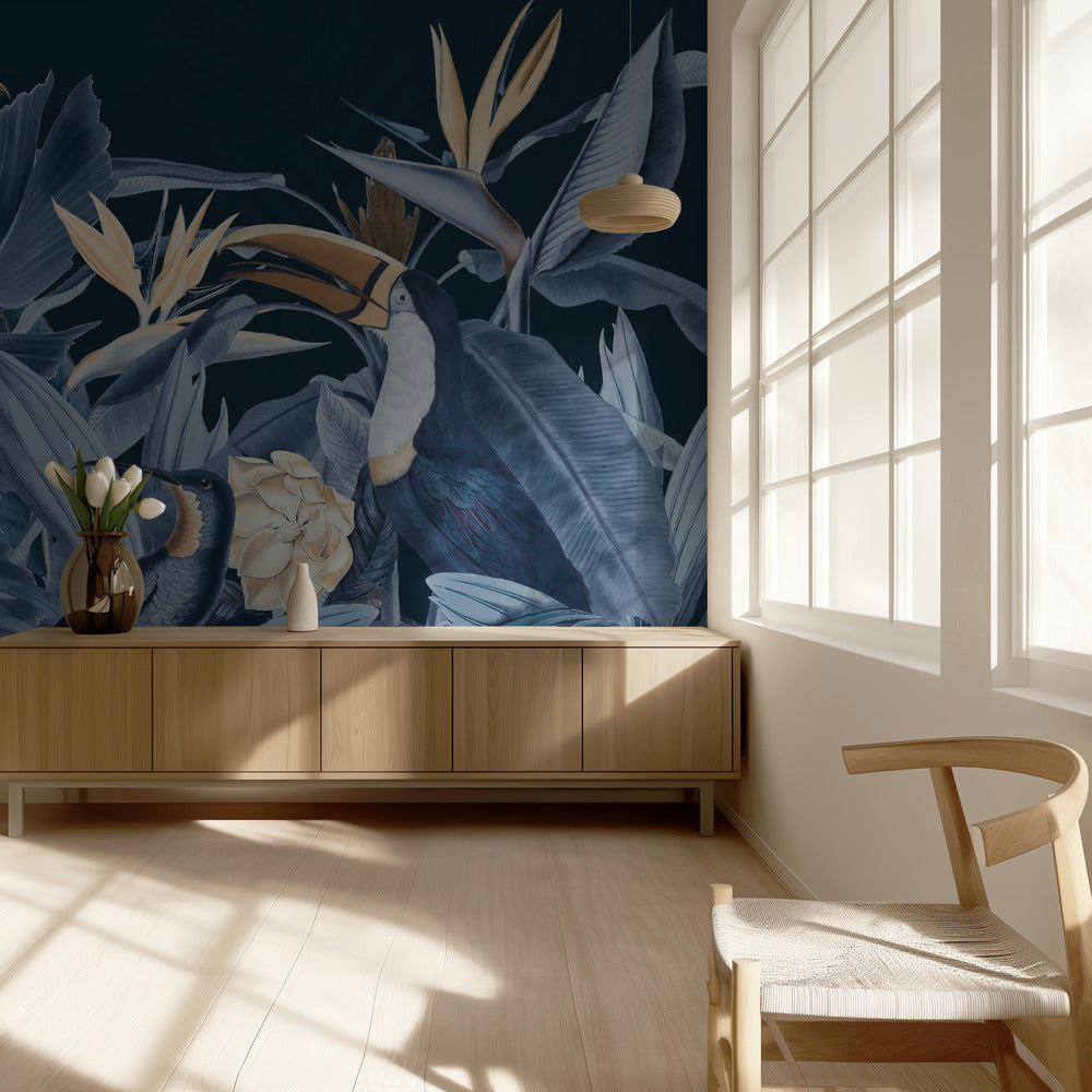 Regenwaldvögel Blau | Fototapeten