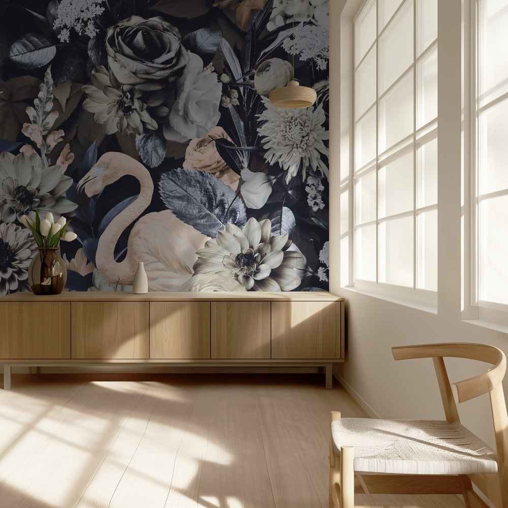 Flamingo Garden No4 | Wallpaper