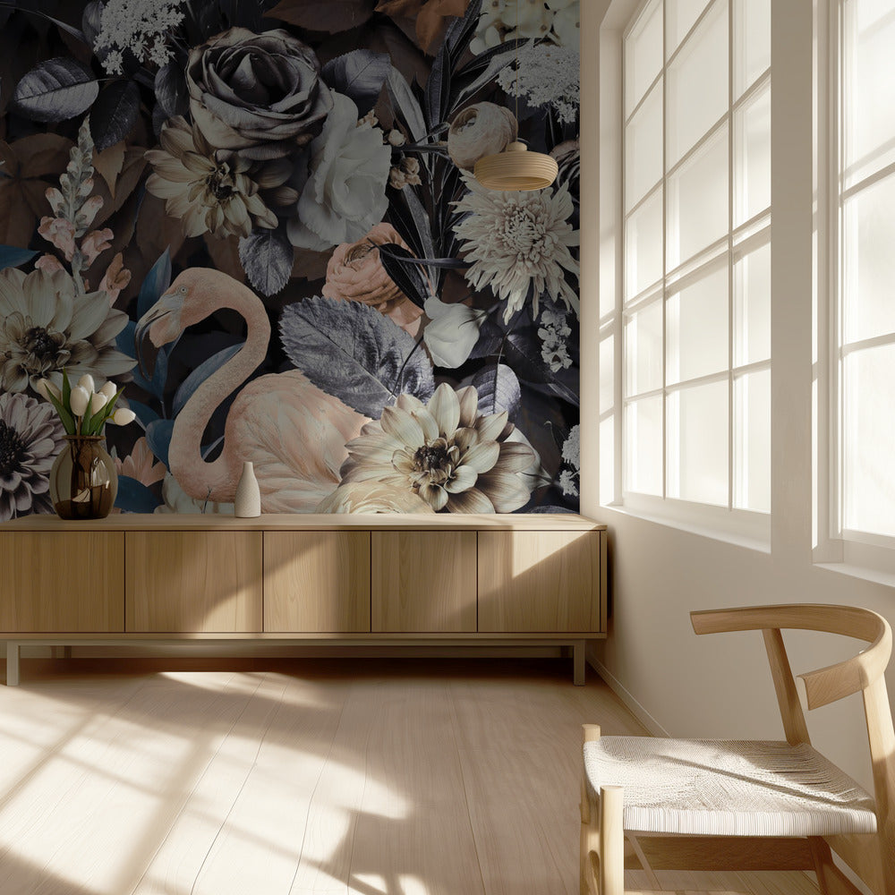 Flamingo Garden No1 | Wallpaper